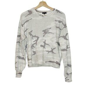Rails Ramona Stone Camo Grey White Pullover Soft Sweatshirt Size Medium Womens